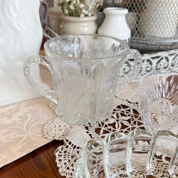 3 Vintage Spooners, One Glass & One Crystal and Antique Higbee - Paneled Thistle - Picture 9 of 17